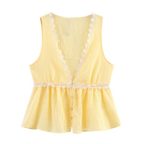 Women's Fashion Sweet Lace Trim Vest Top