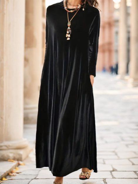 Ladies' Solid-color Dress
