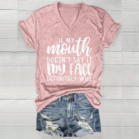 Women's V-Neck Short Sleeve Tee - Comfortable Casual T-Shirt With Text Print For Summer