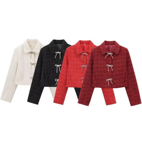 Graceful And Fashionable Round Neck Single-breasted Solid Color Coat