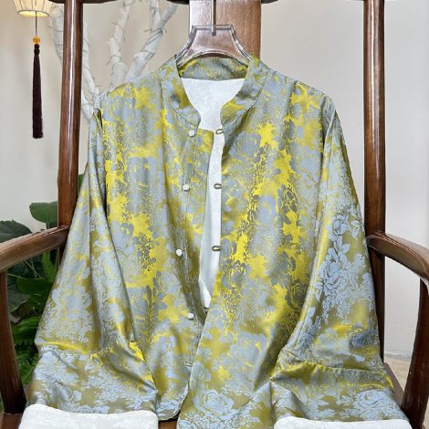 Women's Fashion Silk Interwoven New Baggy Coat