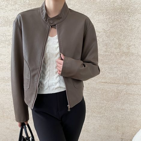 Locomotive Style Stand Collar Temperament Wild Jacket