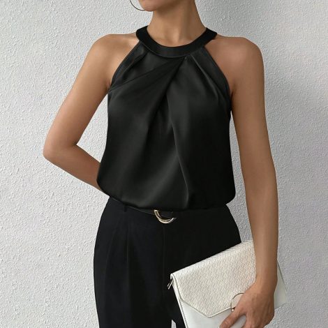 European And American Women's Clothing High-grade Foreign Trade Satin Shirt