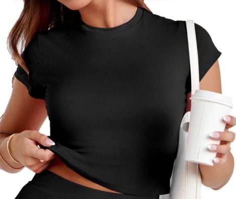 180g Women's Cropped T-shirt XS-XL, POD Can Be Customized With Embryo And Print
