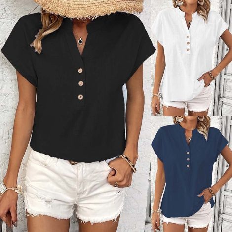 Retro Cotton And Linen Women's Casual Shirt