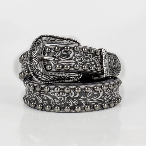 Women's Vintage Threading Rivet Embossed Pin Buckle Belt