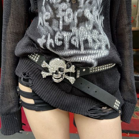 Rivet Belt Porous American Wide Belt