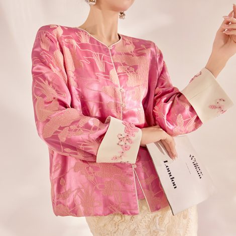 Chinese Style Retro Beaded Embroidery Design Blouse Mulberry Silk Graceful And Fashionable Coat