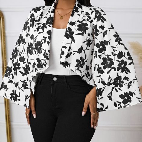 Ladies' Fashionable And Elegant Style With Slit Sleeves For Vacation And Party Suit Jacket