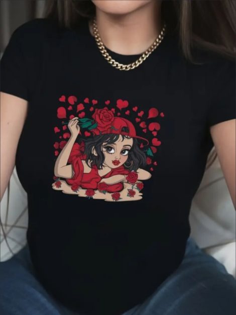 Love Valentine'S Day T-Shirt,   Couple T-Shirt, Couple Christmas, Fashion Casual T-Shirt, Short-Sleeved T-Shirt