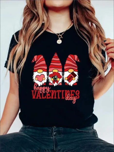 Love Valentine'S Day T-Shirt,   Couple T-Shirt, Couple Christmas, Fashion Casual T-Shirt, Short-Sleeved T-Shirt