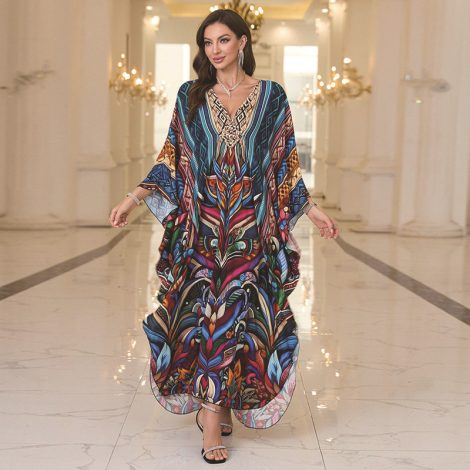 Fashion Personalized Cotton Printed Beach Dress Women