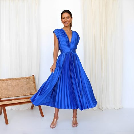 V-neck Satin Dress