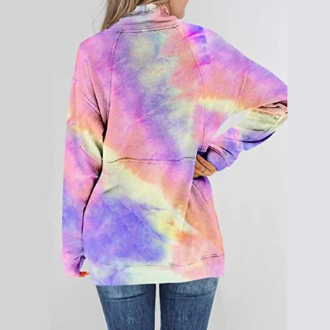 Long Sleeve Lapel Tie-dyed Sweater Spring Wear