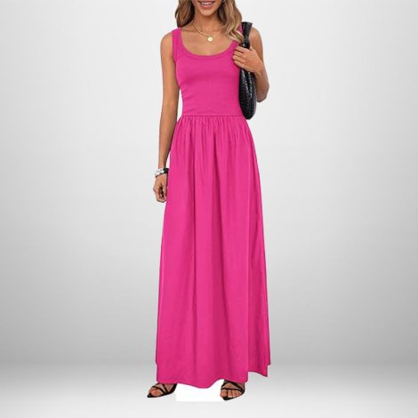 European And American Elegant Temperament Pure Color Sleeveless Slimming And Fashionable Sling Dress