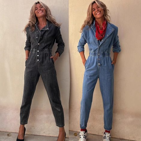 Personality Street Pocket Washed Women's Jumpsuit