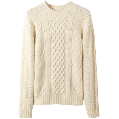 Lai Guanlin Same Sweater Men''s Round Neck Pullover Pure Woolen Sweater Autumn And Winter Thickened Retro Twist Slim Knit