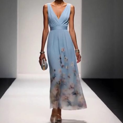 European And American Dress Elegant V-neck Dress