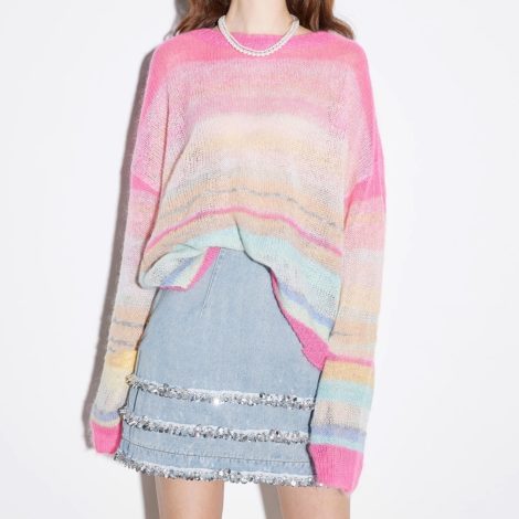 Mohair Autumn 11-color Mixed Woven Rainbow Bar Top