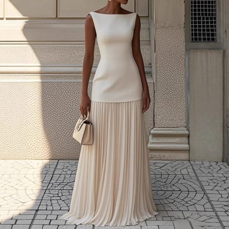 Solid Color Sleeveless Knitted Vest Sexy Slim Knit Dress