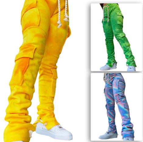 Fleece printed multi-pocket super stretch overalls