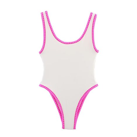 Season Simple Sexy Contrast Color Slim Fit One-piece Swimsuit