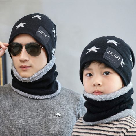 Five Pointed Star Woolen Hat Autumn And Winter Warm Knitted Parent Child Hat