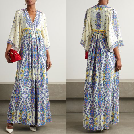 Loose Plus Size Positioning Digital Printed V-neck Maxi Dress