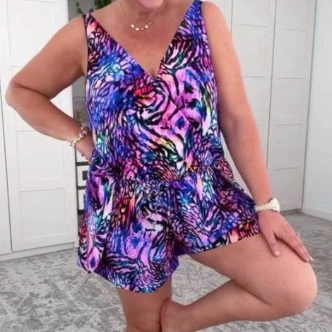 European And American One-piece Swimsuit Fashion Printed Sling