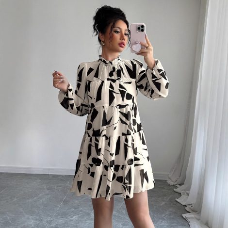 Simple Printed Skirt For Women Dress