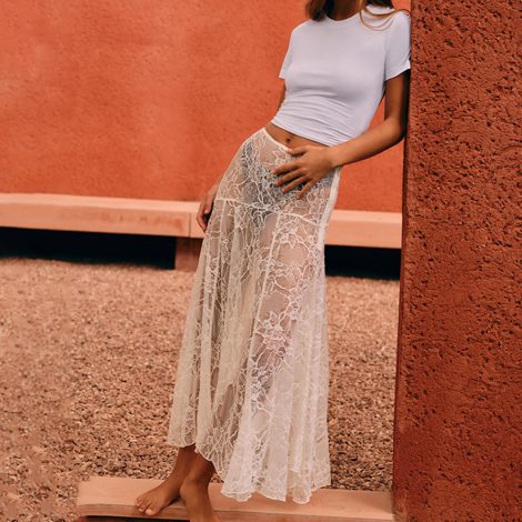 Fashion Lace Pure Color All-matching