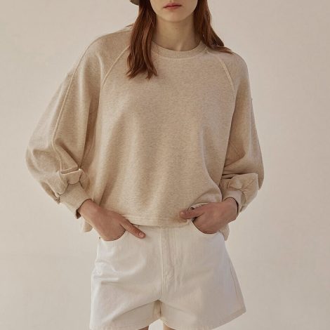 Loose Short Sleeve Lantern Sleeve Splicing Pullover Women's Sweater