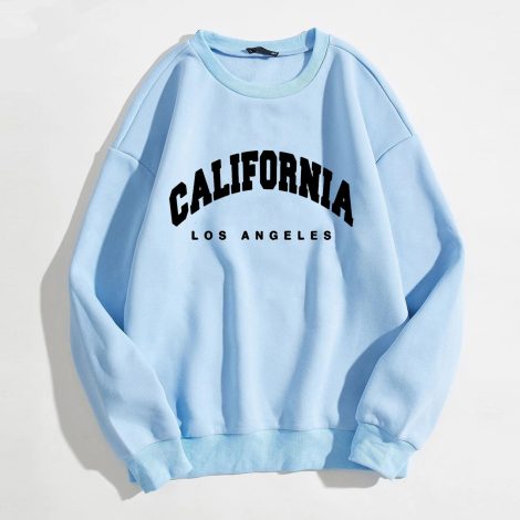 Womens Hoodies Long Sleeve Graphic California Letters Print