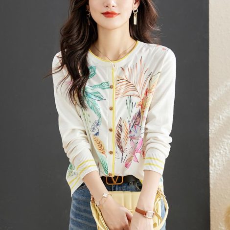Women's Knitted Cardigan Spring And Autumn Coat Top