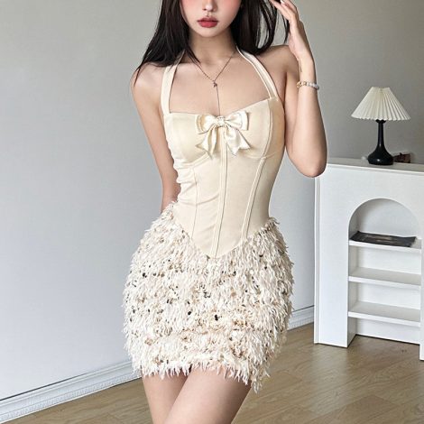European And American Style Sexy Hot Girl Niche Personality Street Slimming Slim Halter Dress