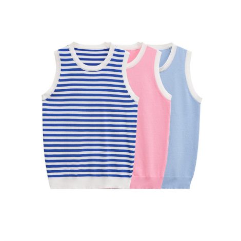 Pure Color Trendy Knitted Slim-fit Flattering Sleeveless