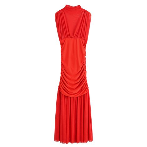 Fashion Simple Silk Net Stitching Women's Dress