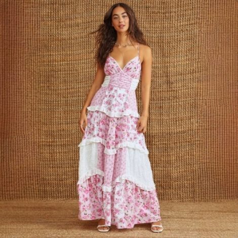 Women's Sleeveless Strap Digital Printed Dress