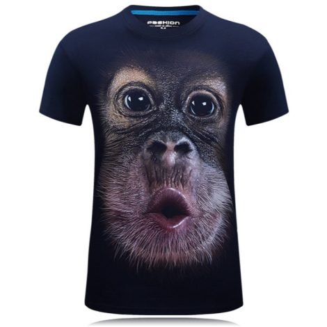 Spring And Summer New Men's Short Sleeved Print Gorilla T-Shirt