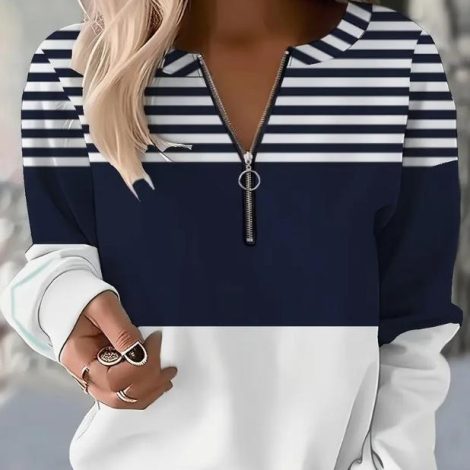 Trendy Casual Flag Sweatshirt Half Zipper Sweater