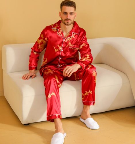 Ice Silk Men's Pajama Set