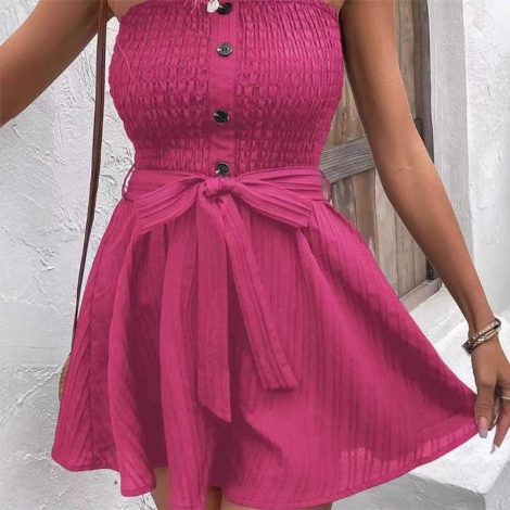 Women's Clothing Pure Color Tied Tube Top Sexy Fashion Casual Jumpsuit