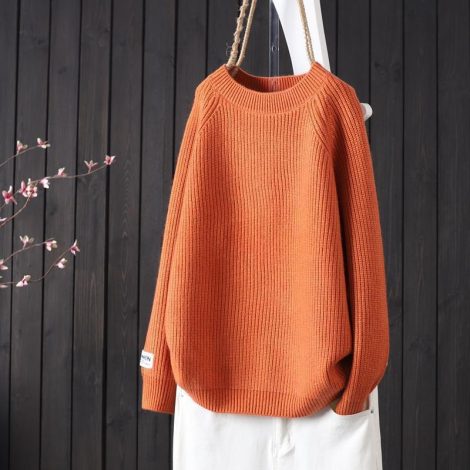 Simple Artistic Loose Pullover Women's Long-sleeved Sweater